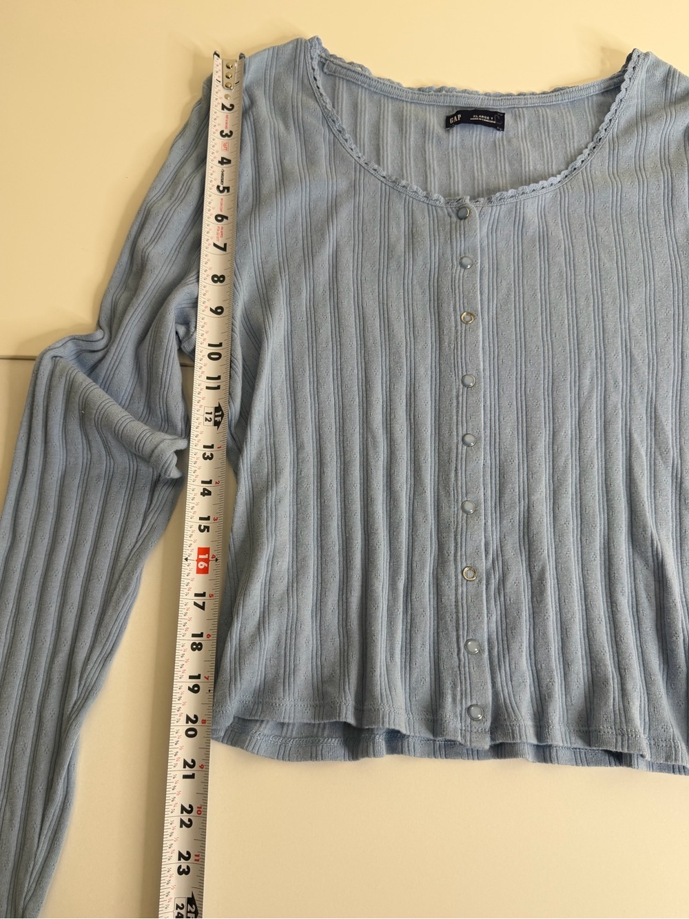 Light Blue Ribbed Button Cardigan‎ - Picture 7 of 13